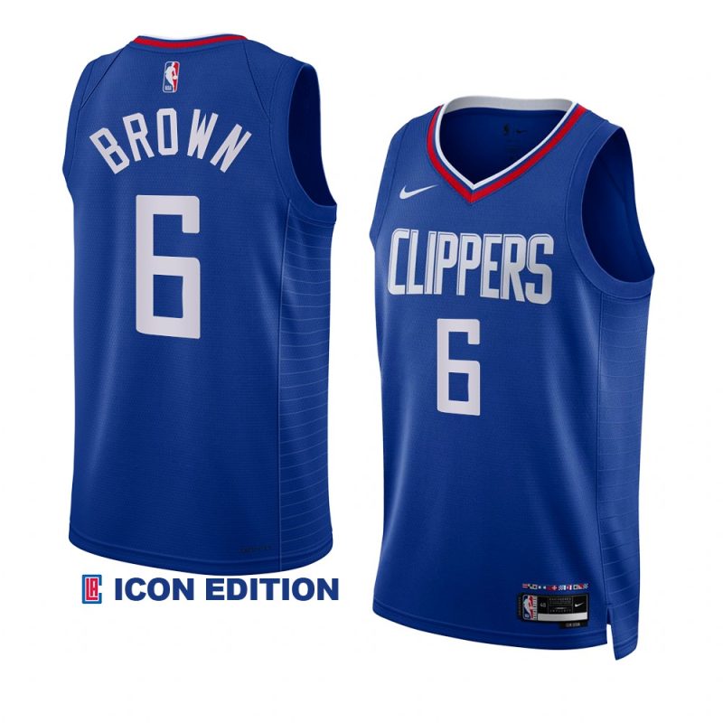 kobe brown la clippers icon edition blue 2023 nba draft jersey