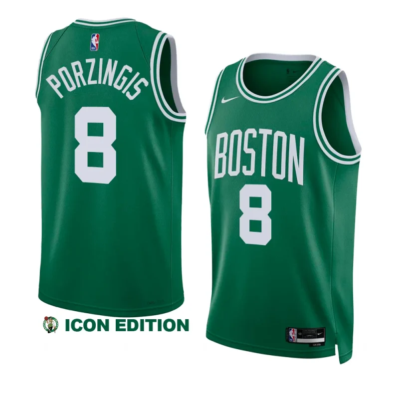 kristaps porzingis celticsjersey 2022 2023icon edition greenswingman