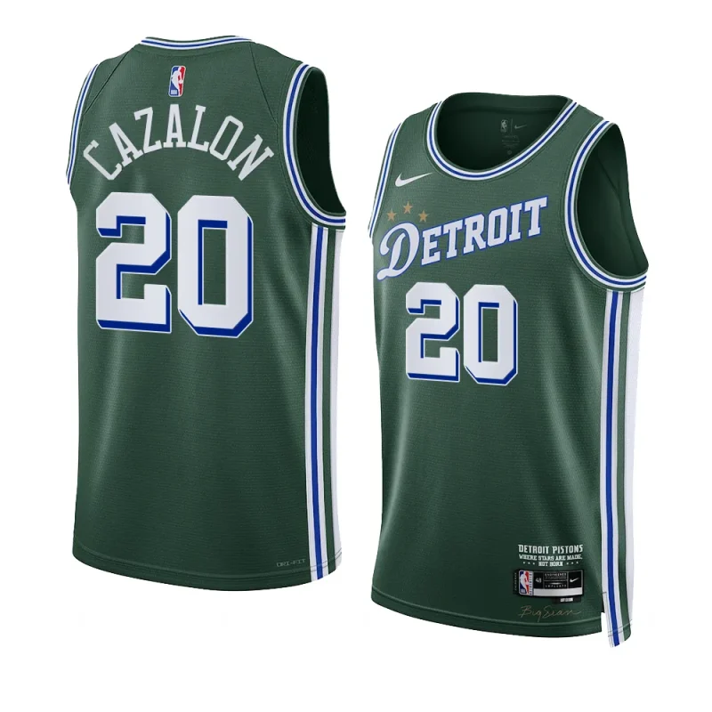 malcolm cazalon pistonsjersey 2022 2023city edition greenswingman