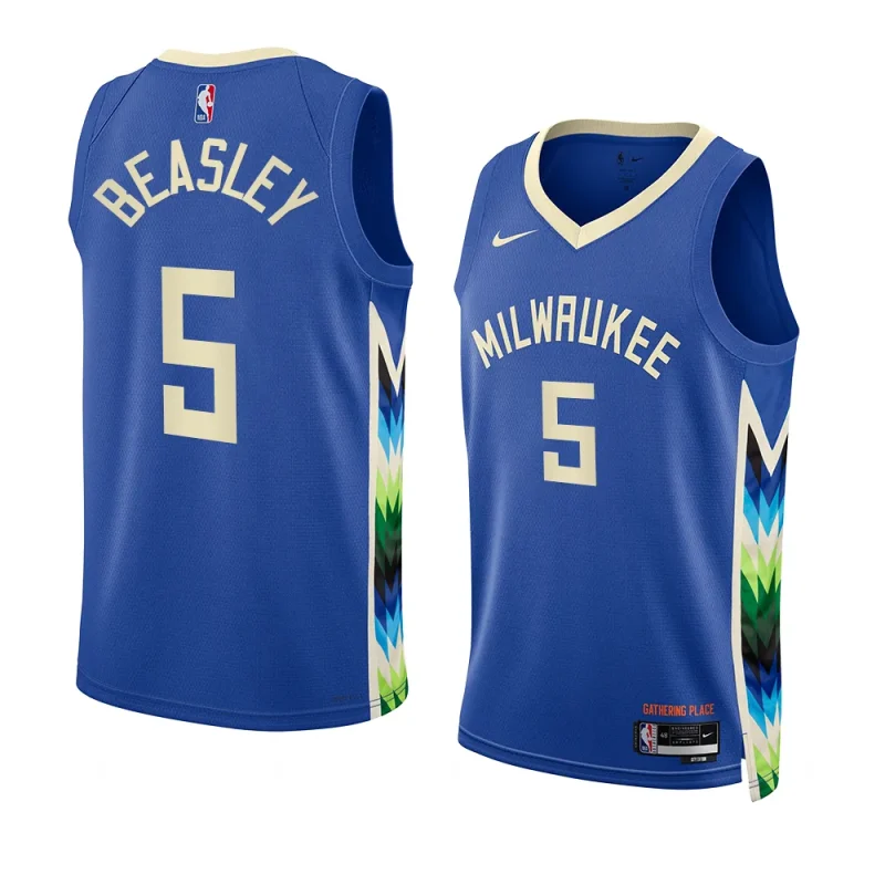 malik beasley bucksjersey 2022 2023city edition blueswingman