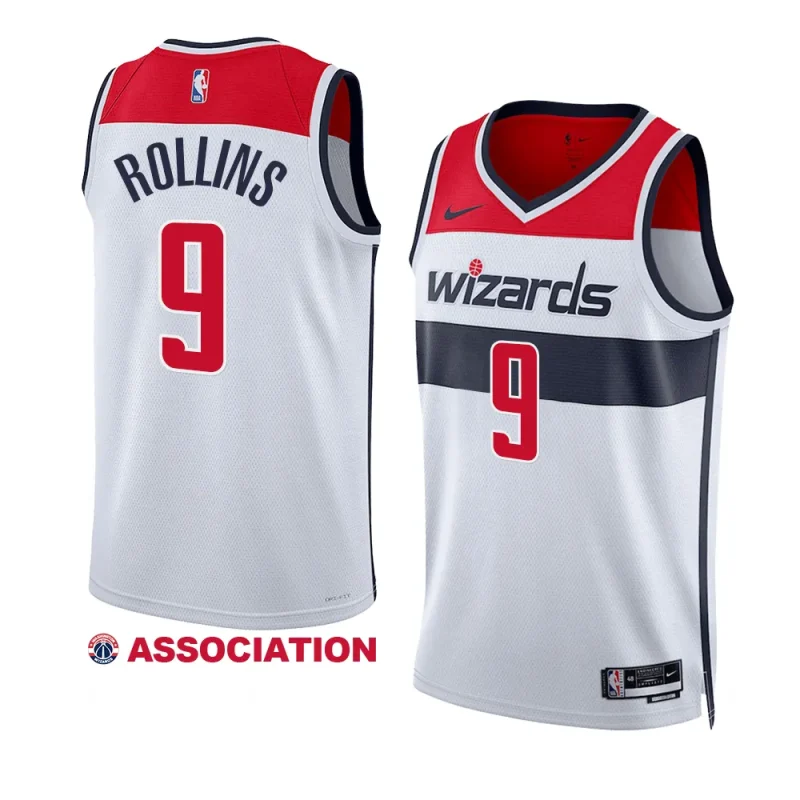 men ryan rollins white association edition wizardsjersey