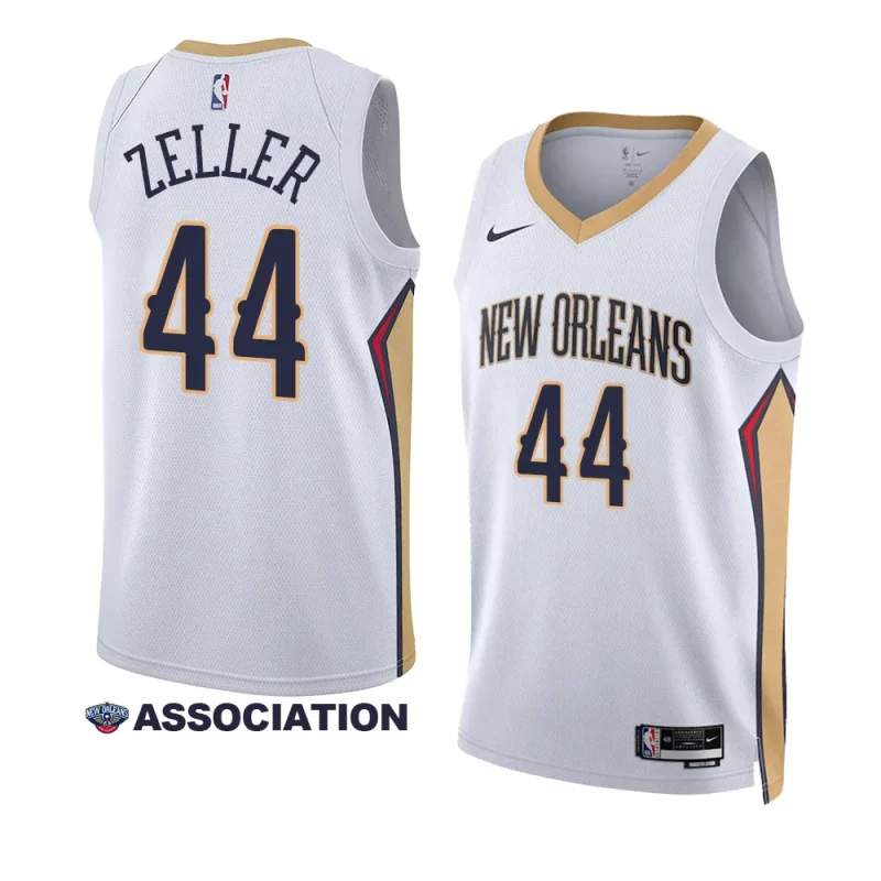 pelicans cody zeller white 2022 2023association edition swingman jersey