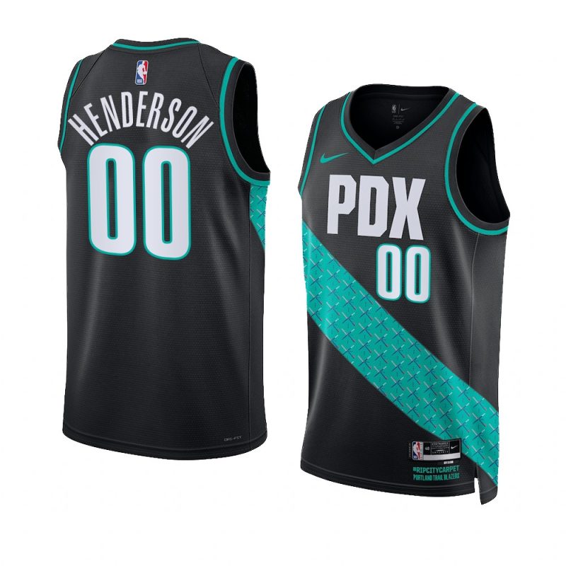 scoot henderson blazers city edition black 2023 nba draft jersey