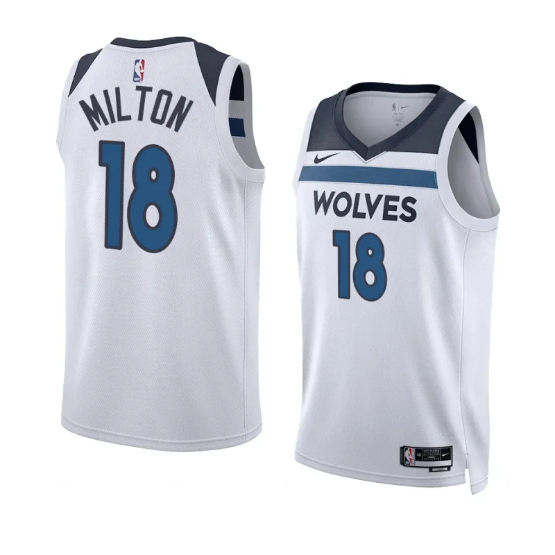 shake milton timberwolvesjersey 2022 2023association edition whiteswingman