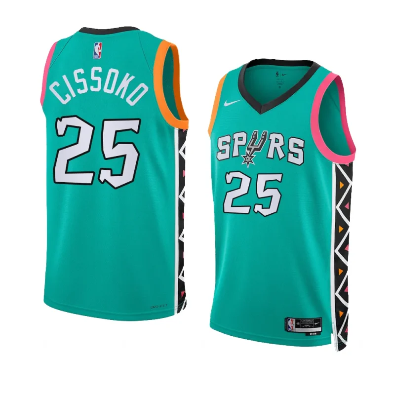 sidy cissoko spursjersey 2022 2023city edition turquoise2023 nba draft