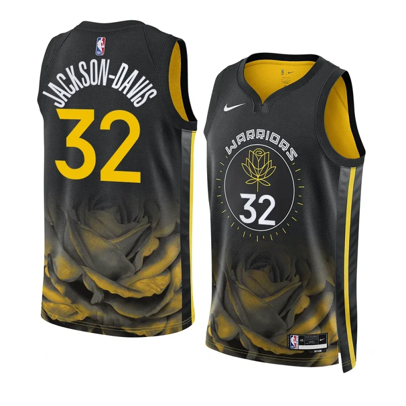 trayce jackson davis warriorsjersey 2022 2023city edition black2023 nba draft