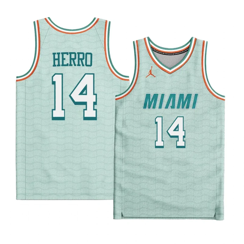 tyler herro heat customized design greenjersey green