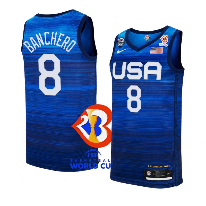 usa team 2023 fiba basketball world cup paolo banchero blue jersey