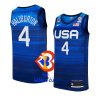 usa team 2023 fiba basketball world cup tyrese haliburton blue jersey