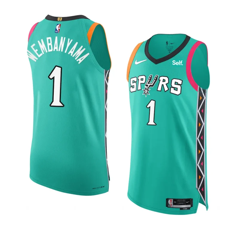 victor wembanyama 2022 2023spurs jersey authenticcity edition turquoise