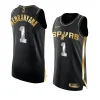 victor wembanyama spurs jersey golden edition2023 nba draft black