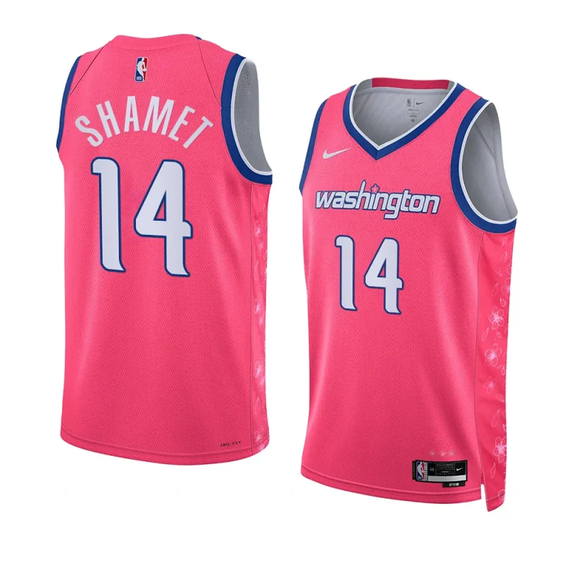 wizards landry shamet pink 2022 23cherry blossom city swingman jersey