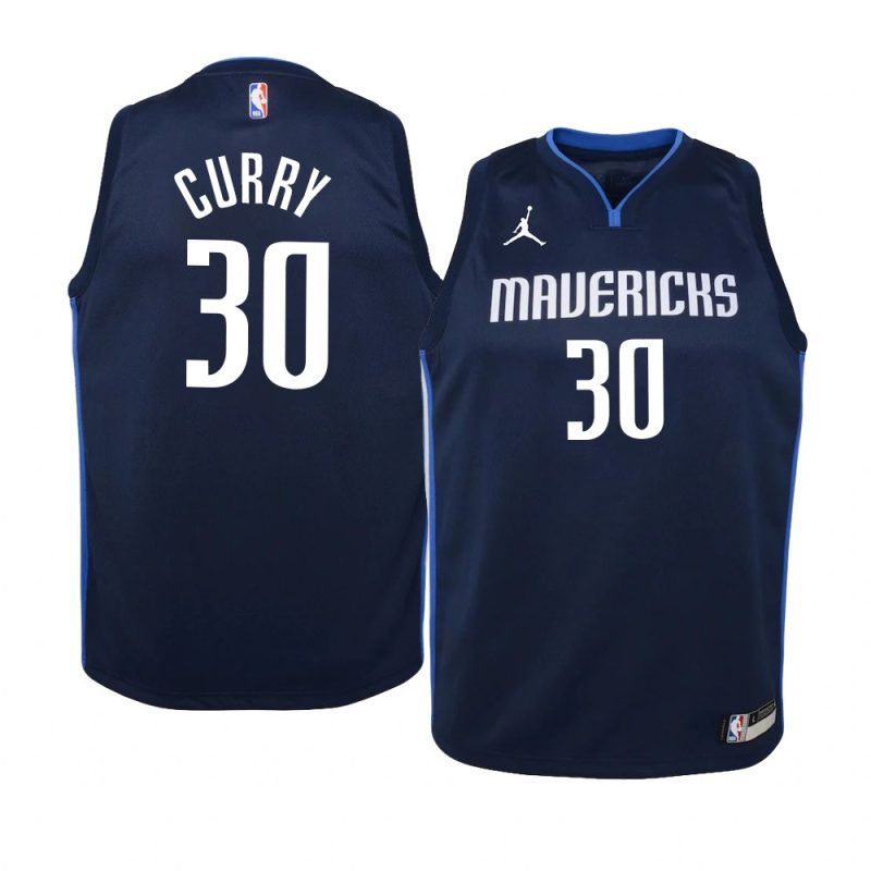 youth dallas mavericks seth curry navy statement jersey