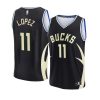 2022 23bucks brook lopez black fast break replica y