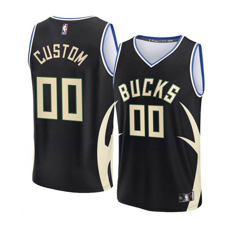 2022 23bucks custom black fast break replica statem