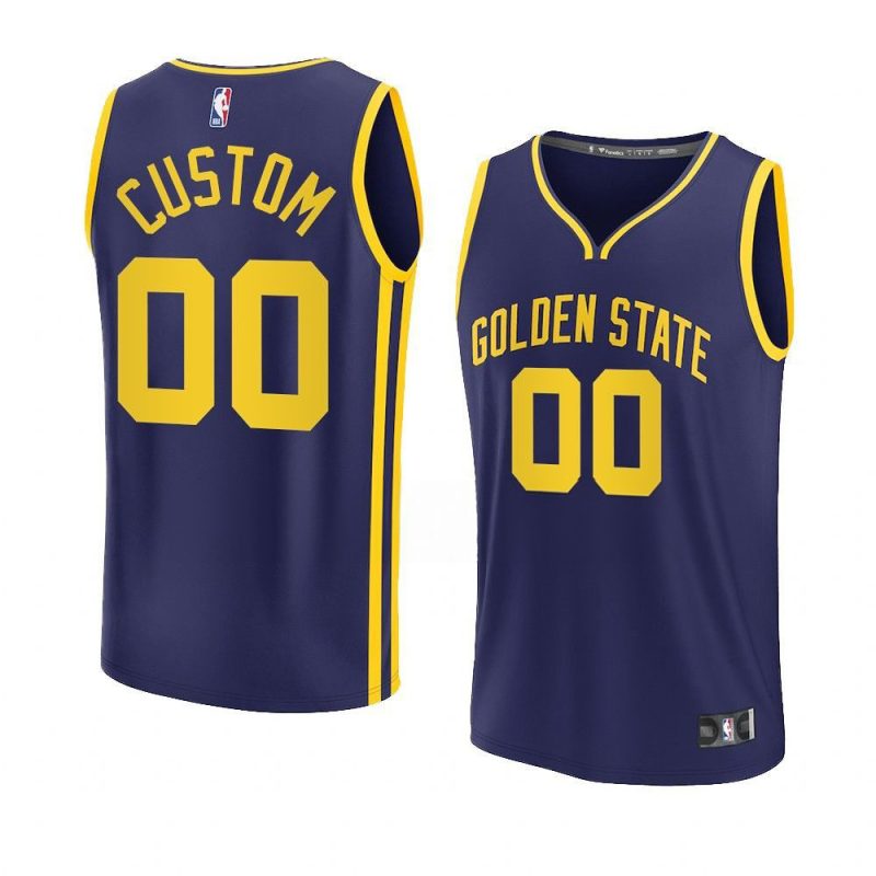 2022 23warriors custom navy fast break replica stat