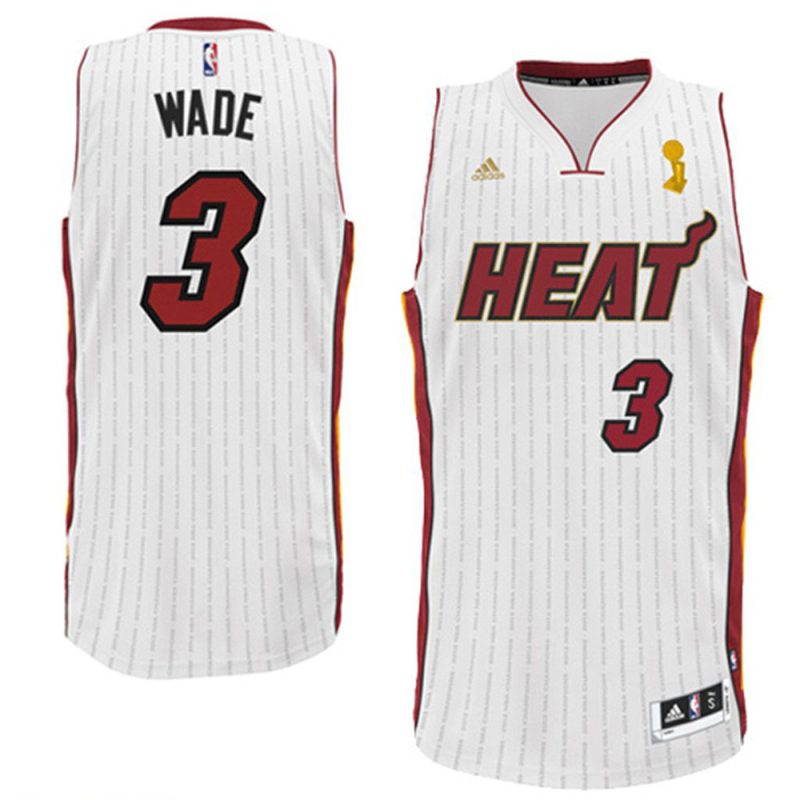 Dwyane Wade Trophy Ring Banner Swingman Jersey Whit