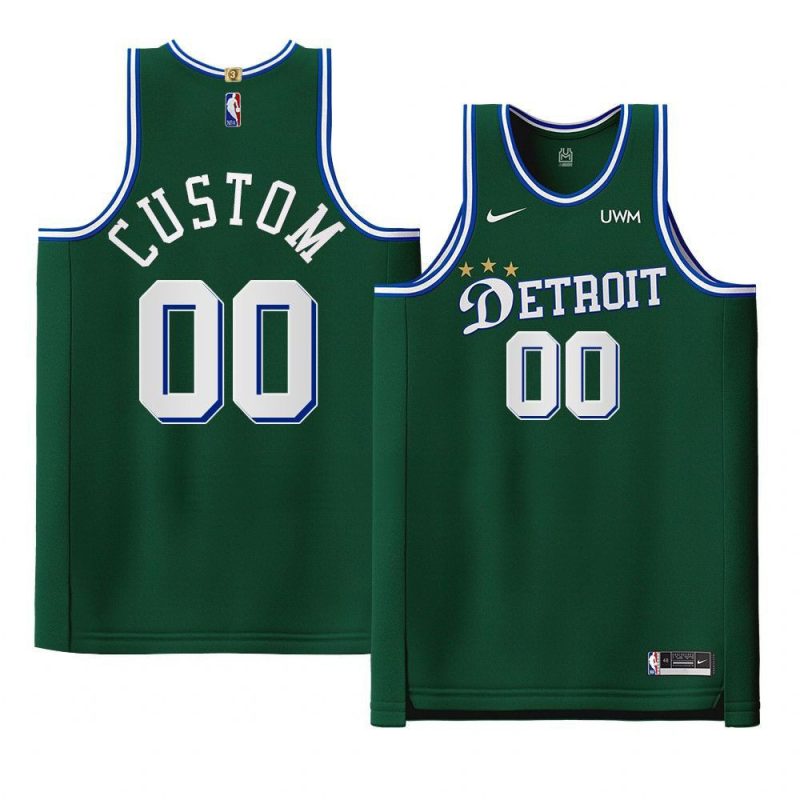 custom 2022 23pistons jersey city editionauthentic green