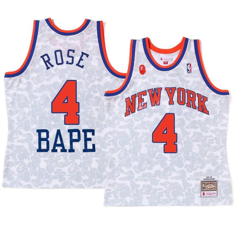 derrick rose camo tanktop jersey 2022 bape white