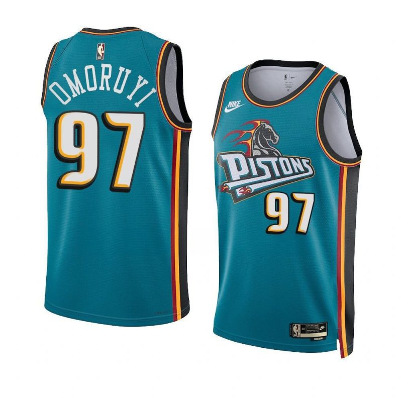 eugene omoruyi pistonsjersey 2022 23classic edition tealsw