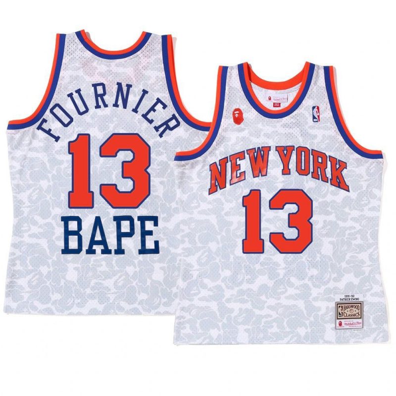 evan fournier camo tanktop jersey 2022 bape white