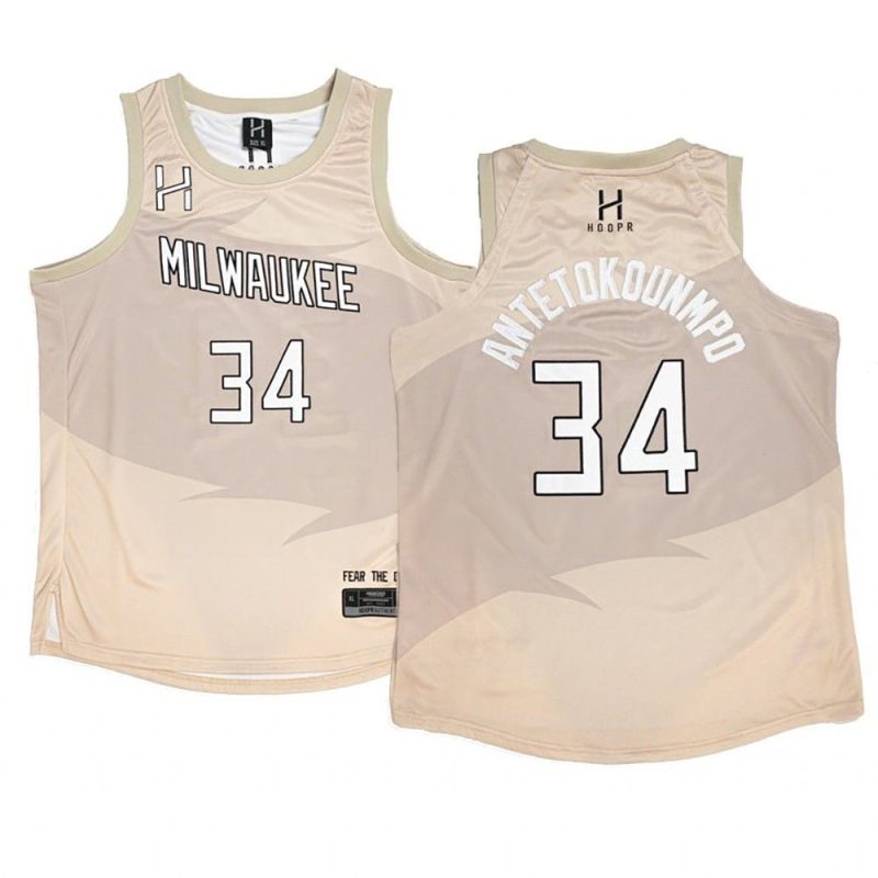 giannis antetokounmpo bucks city fashion fitjersey cream