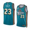 jaden ivey pistonsjersey 2022 23classic edition tealswingm