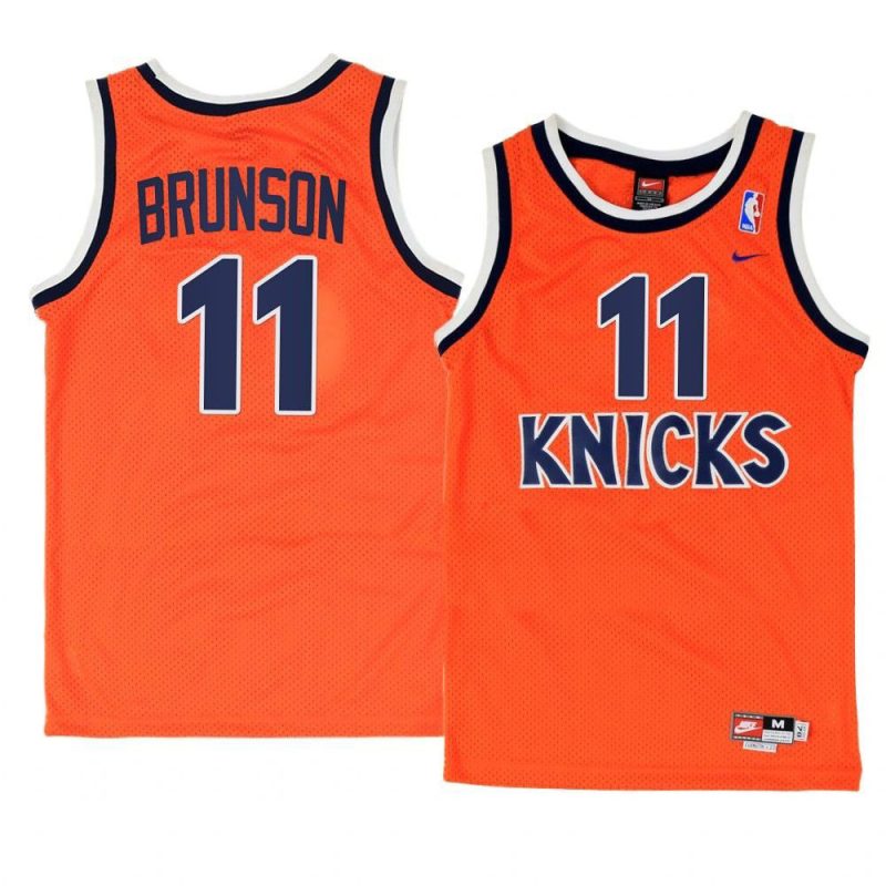 jalen brunson replica jersey throwback orange