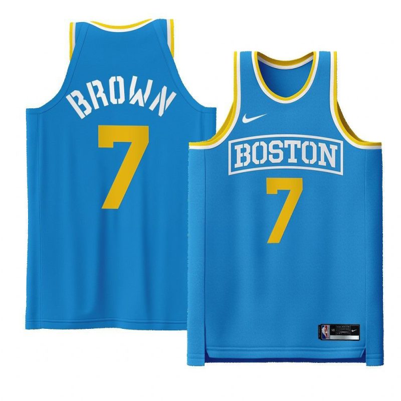 jaylen brown celtics boston strong specialjersey blue