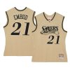 joel embiid swingman jersey hardwood classics khaki yythkg