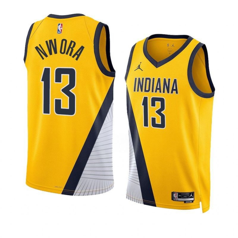 jordan nwora pacersjersey 2022 23statement edition yellows