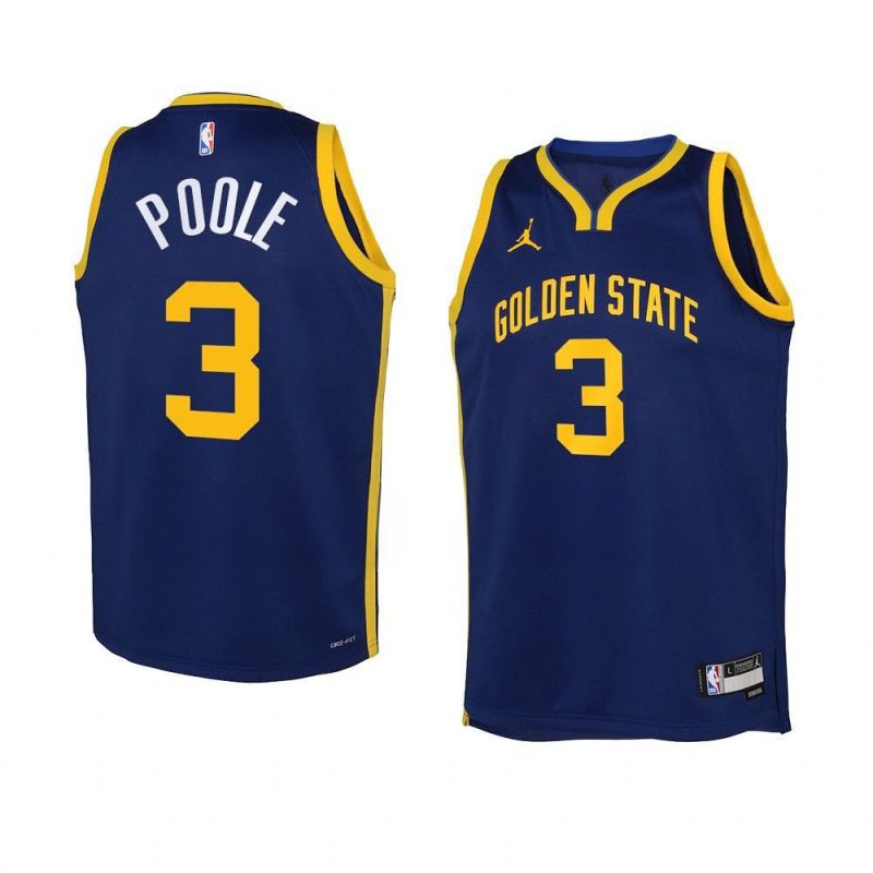 jordan poole warriorsjersey 2022 23statement edition navys