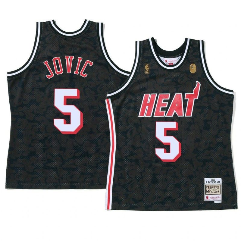 miami heat nikola jovic black 2022 bape menjersey