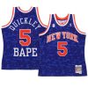 new york knicks immanuel quickley blue 2022 bape yy