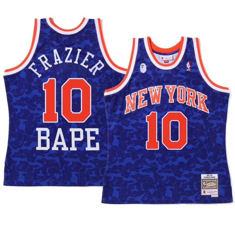 new york knicks walt frazier blue 2022 bape