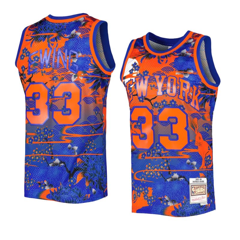 patrick ewing knicks jersey lunar new year blue yyt