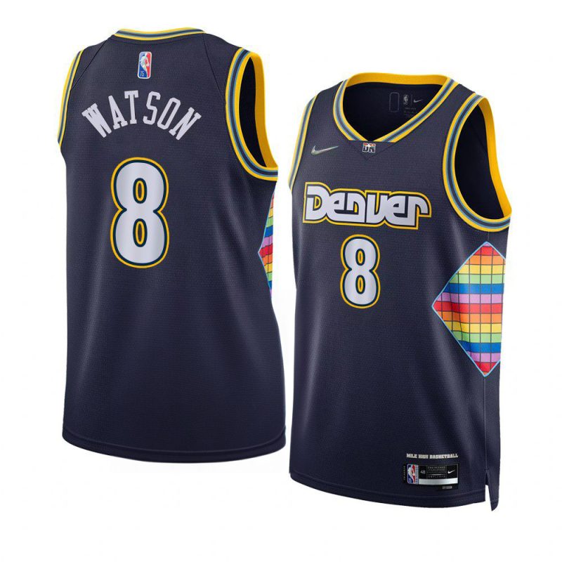 peyton watson nuggets city edition navy 2022 nba yy