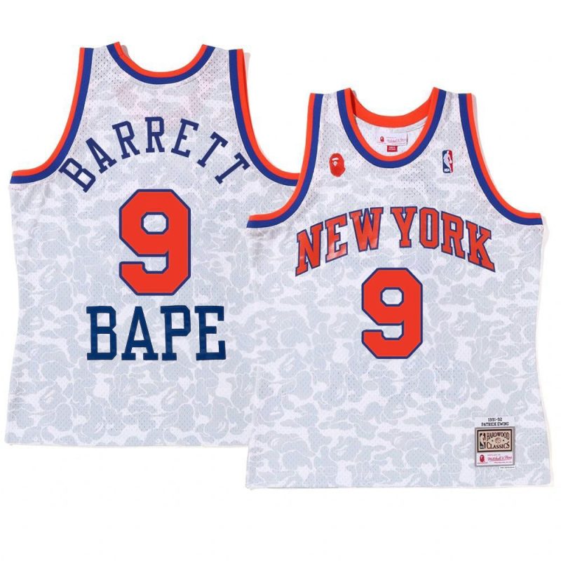 rj barrett camo tanktop jersey 2022 bape white