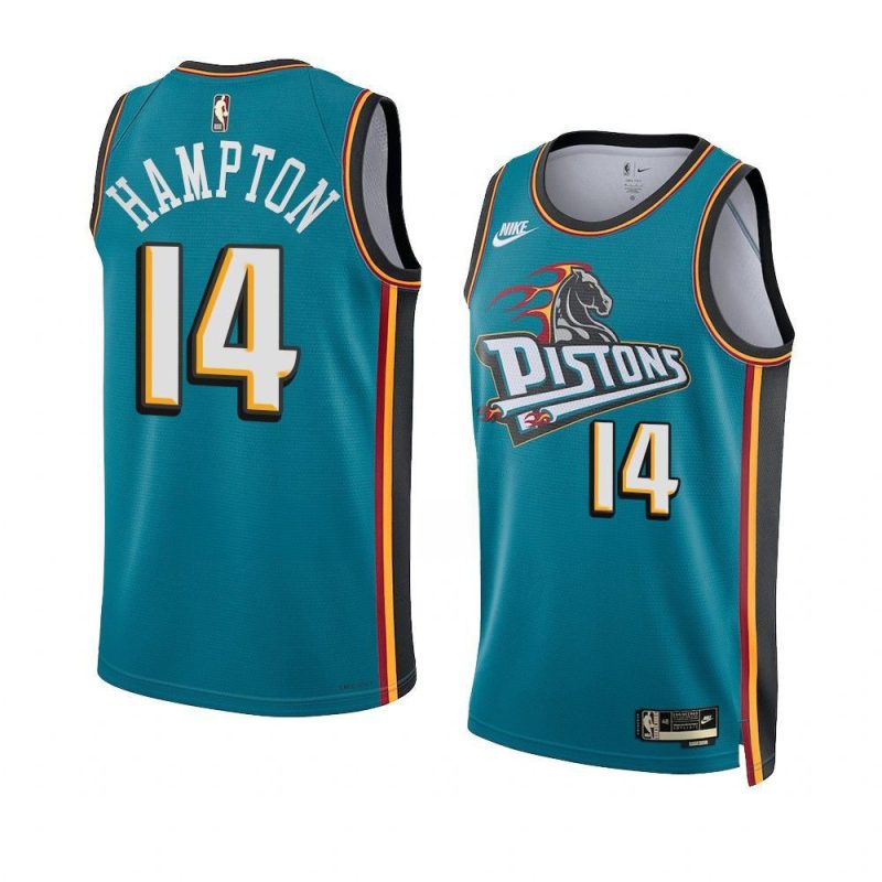 rj hampton pistonsjersey 2022 23classic edition tealswingm