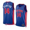 rj hampton pistonsjersey 2022 23icon edition blueswingman