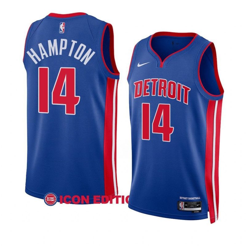 rj hampton pistonsjersey 2022 23icon edition blueswingman