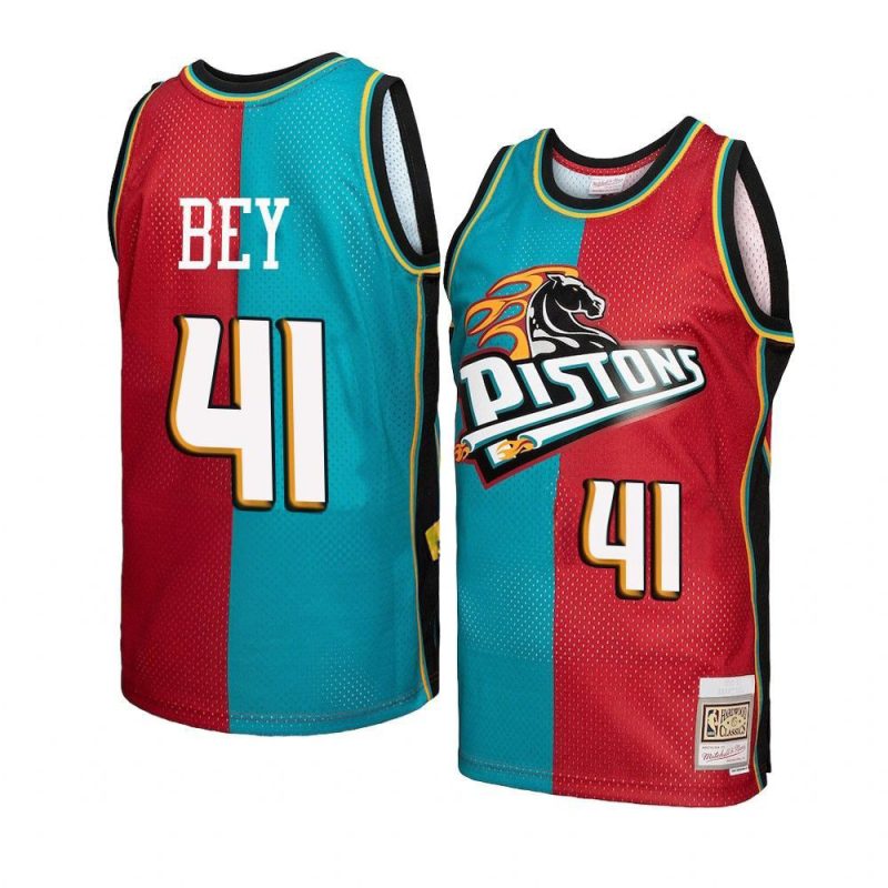 saddiq bey jersey hardwood classics teal red split