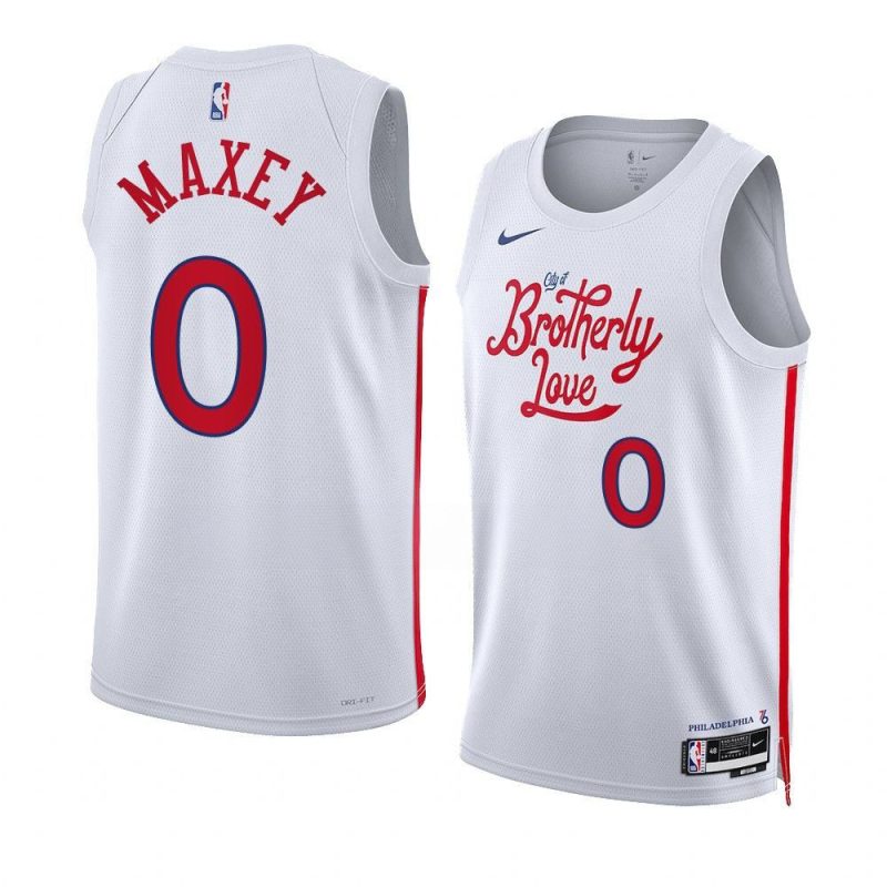 tyrese maxey 76ersjersey 2022 23city edition whiteswingman