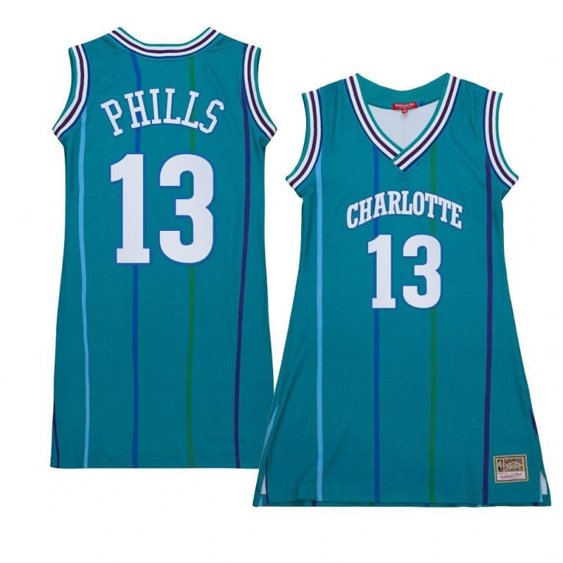 women bobby phills teal hardwood classics hornetsjersey