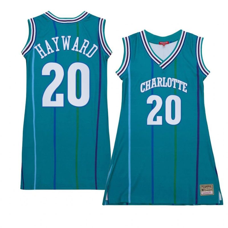 women gordon hayward teal hardwood classics hornetsjersey