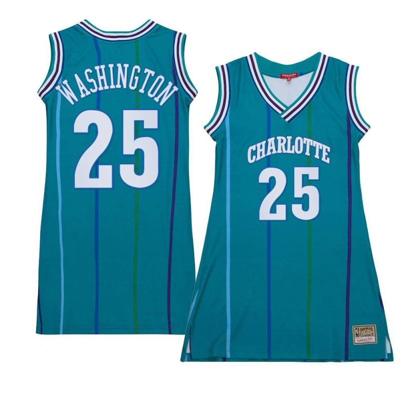 women p.j. washington teal hardwood classics hornetsjersey