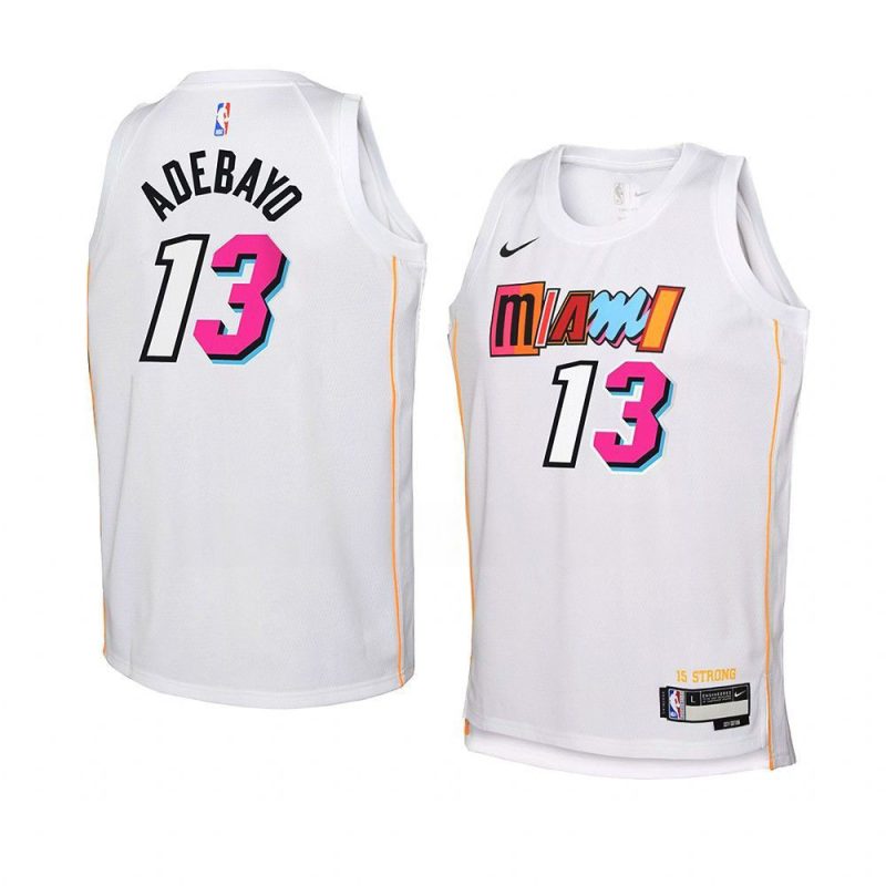 youth bam adebayo heat white city edition jersey