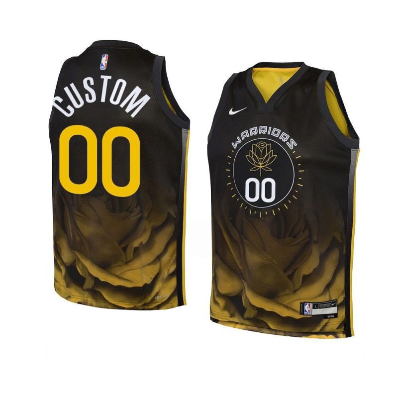 youth custom warriors black city edition jersey