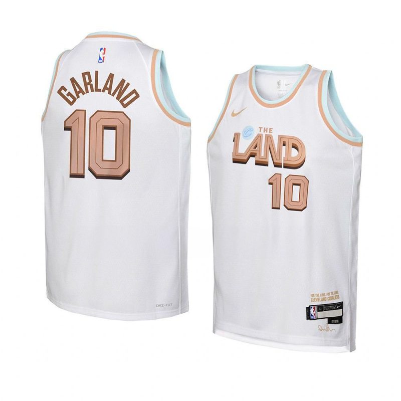 youth darius garland cavaliers white city edition j