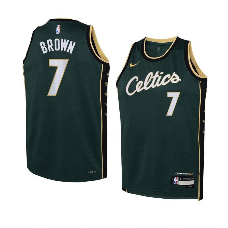 youth jaylen brown celtics green city edition jerse